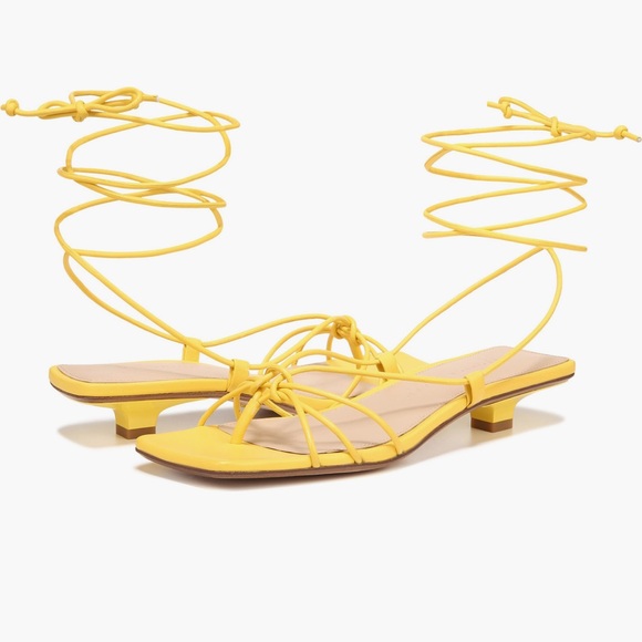 Veronica Beard Foley Ankle Tie Sandal Color Pineapple - Picture 3 of 12